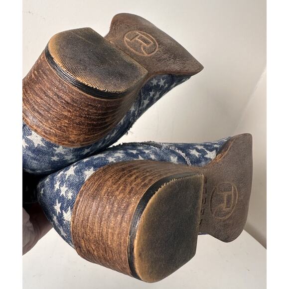 Star-Patterned Blue Ankle Boots - Picture 8 of 15